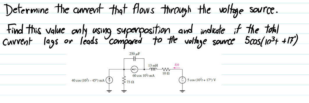 Solved Determine the current that flows through the voltage | Chegg.com