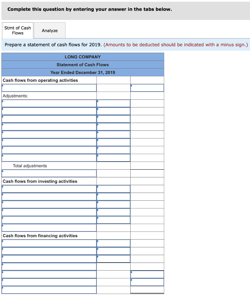 Solved The comparative balance sheet for Long Company as of | Chegg.com