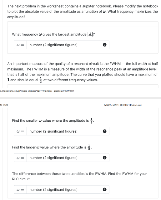 Complex amplitudes and impedances. The equation | Chegg.com