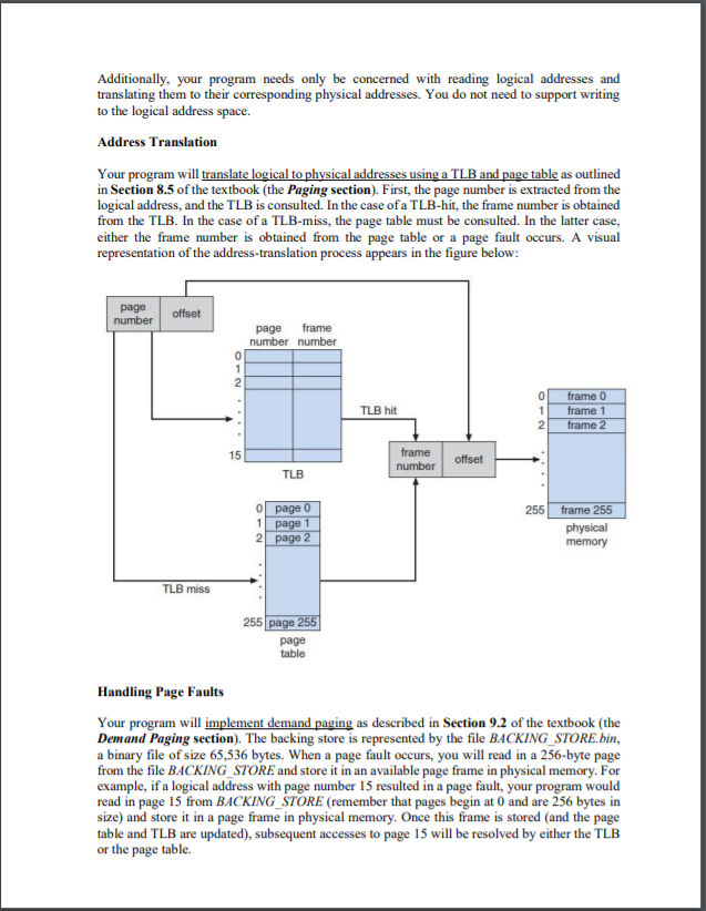 Designing a Virtual Memory Manager This project | Chegg.com