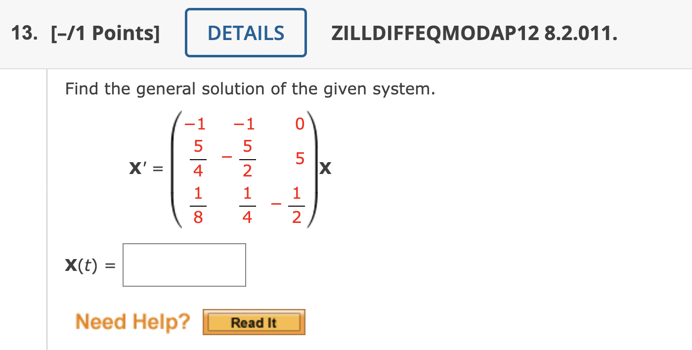 Solved Find the general solution of the given | Chegg.com