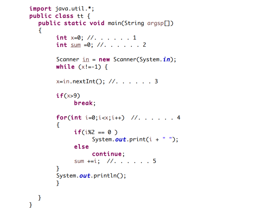 Solved Given the code below show the value of x, sum, and i | Chegg.com