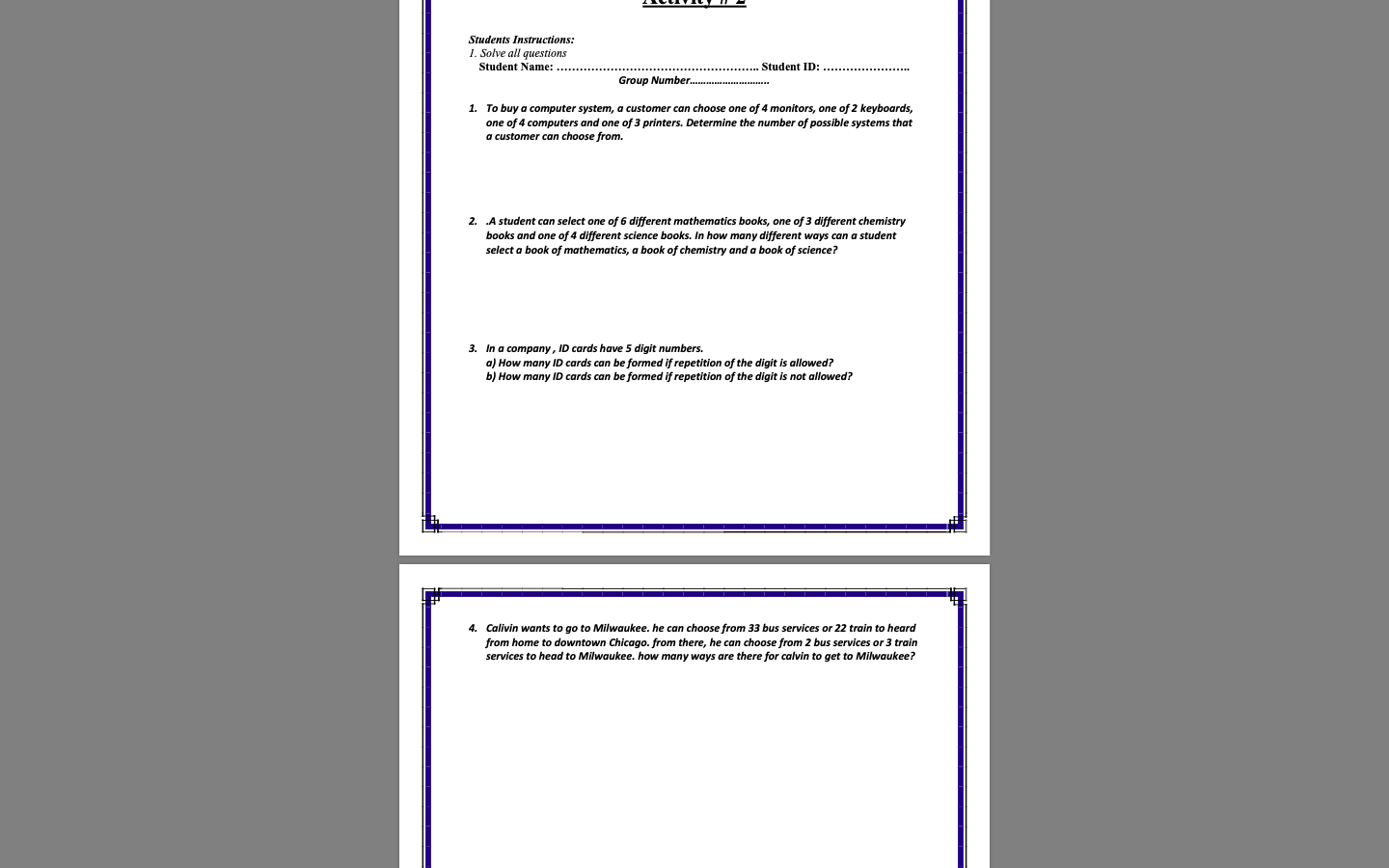 Solved Students Instructions: 1. Solve all questions Student | Chegg.com