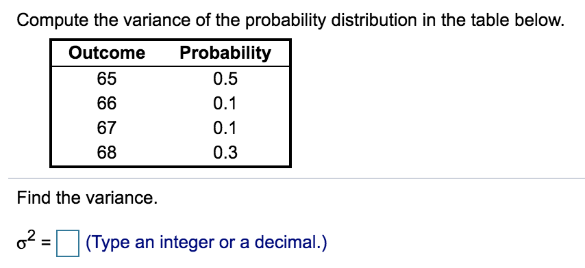 Solved Compute the variance of the probability distribution | Chegg.com