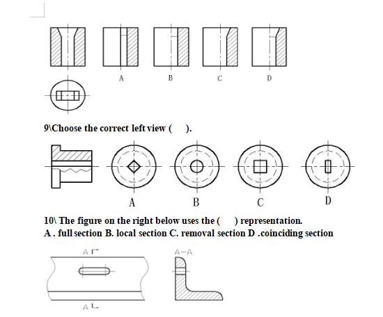Solved 8\ Choose the correct left view ( ). ∣9\ Choose the | Chegg.com