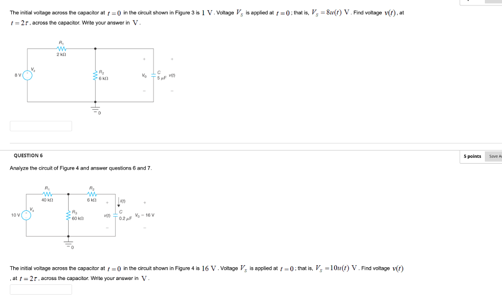 Solved QUESTION 1 5 points Save Anse Analyze the circuit of | Chegg.com