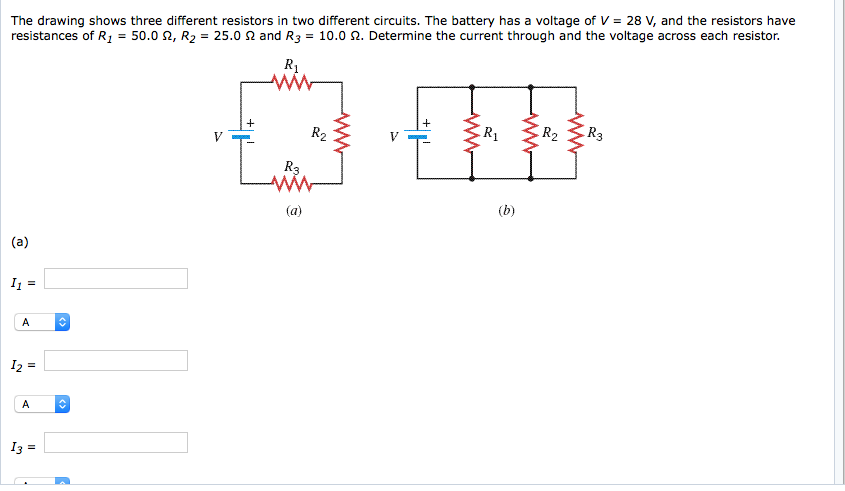 Solved The Drawing Shows Three Different Resistors In Two | Chegg.com