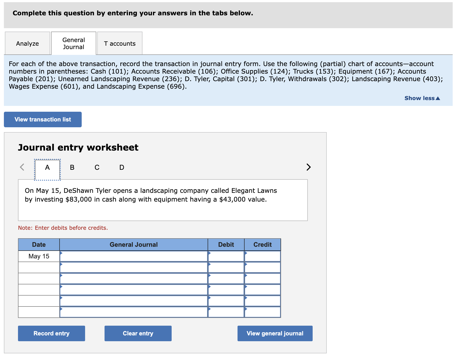 Solved For each transaction, (1) analyze the transaction | Chegg.com