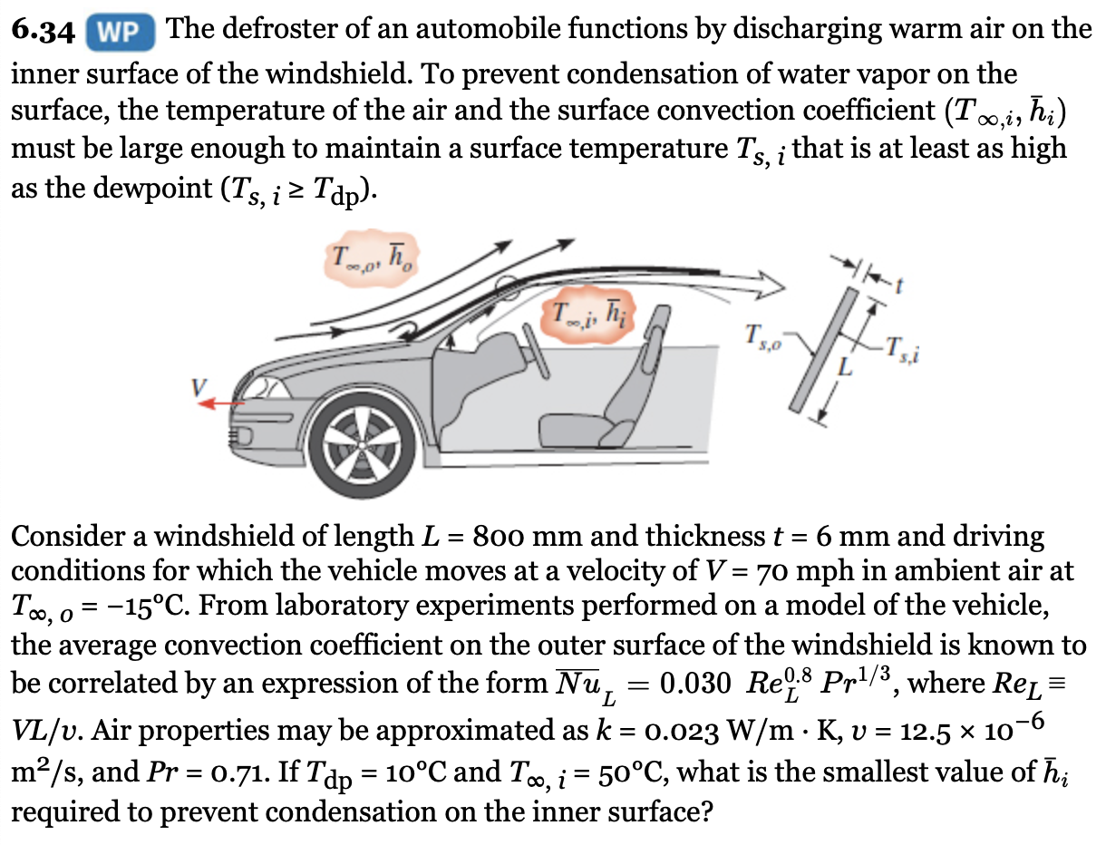 Solved 6.34 WP The defroster of an automobile functions by