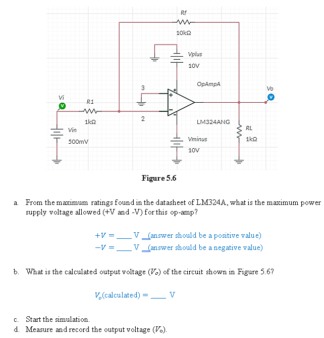 Solved CIRCUITS LAB (Operational Amplifiers) PLS FOLLOW | Chegg.com