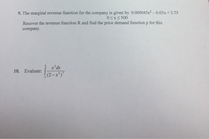 Solved revenue function for the company is given by | Chegg.com