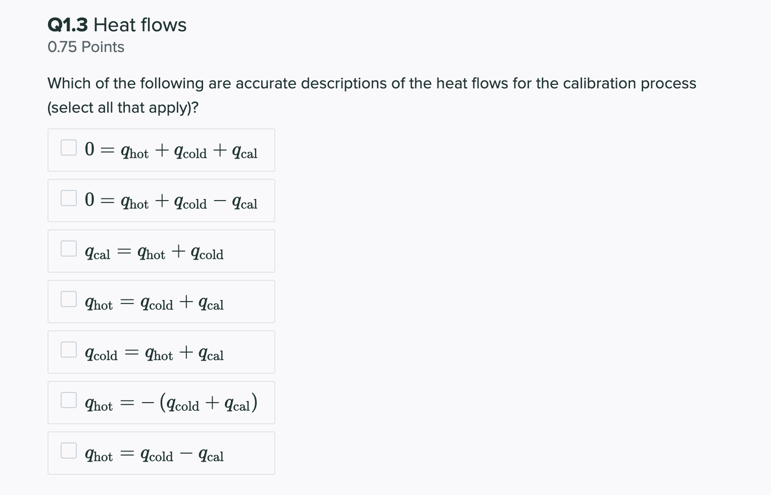 calorimeter experiment method