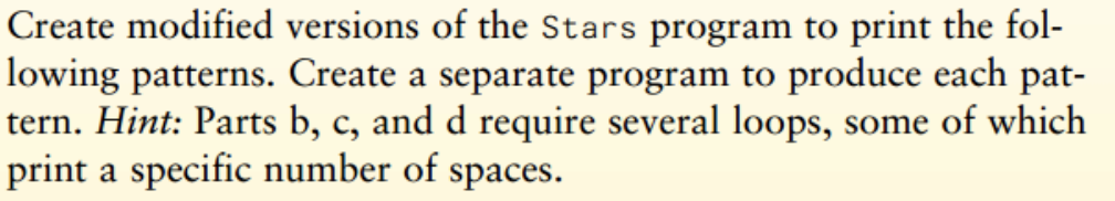 Solved Create modified versions of the Stars program to | Chegg.com