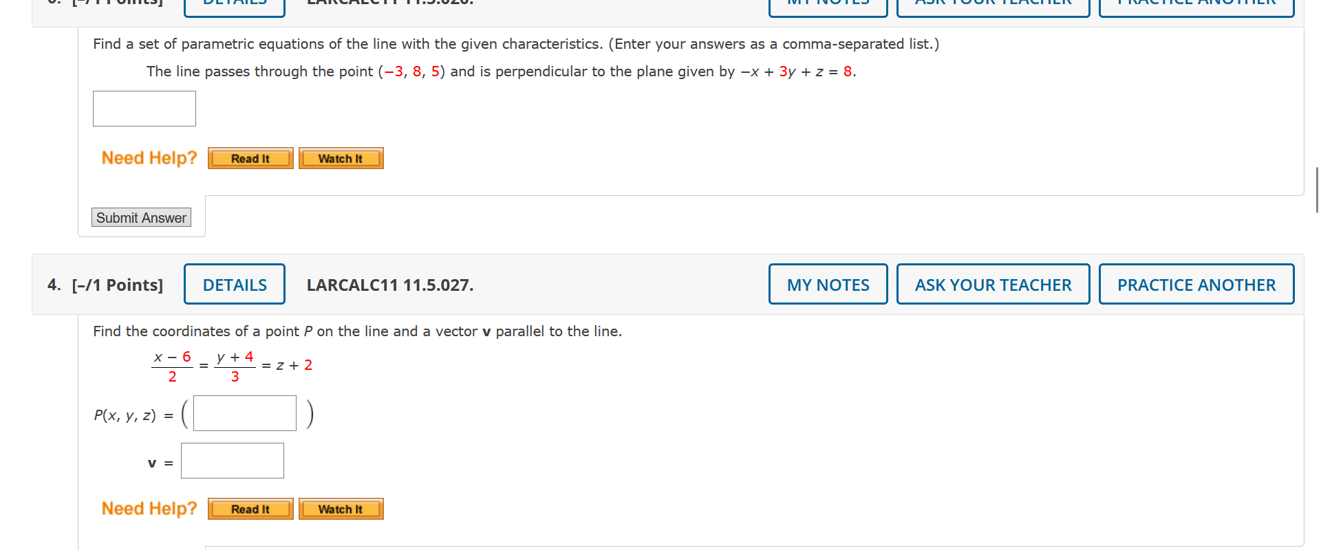 Solved Find a set of parametric equations of the line with | Chegg.com