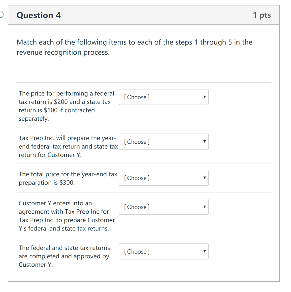 Solved Question 4 1 pts Match each of the following items to | Chegg.com