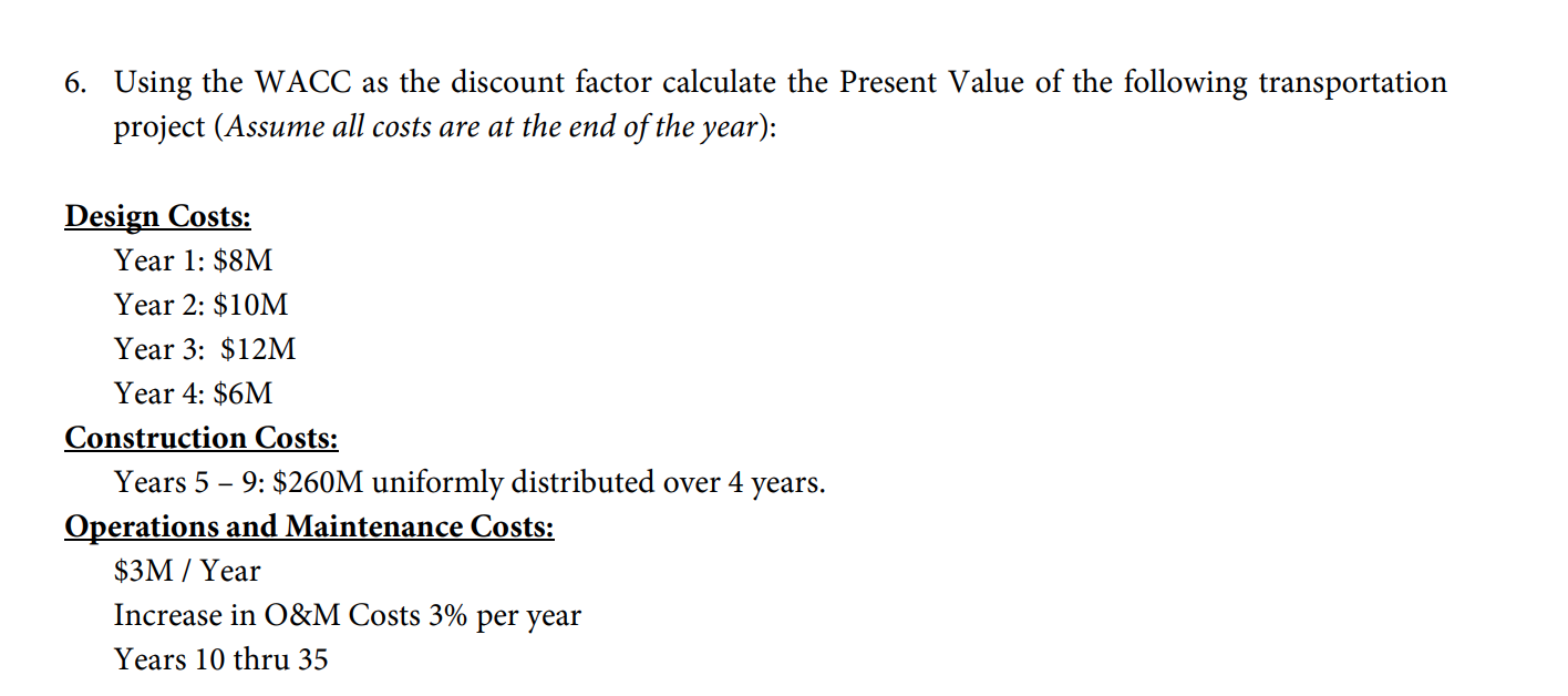 Solved Using the WACC as the discount factor calculate the