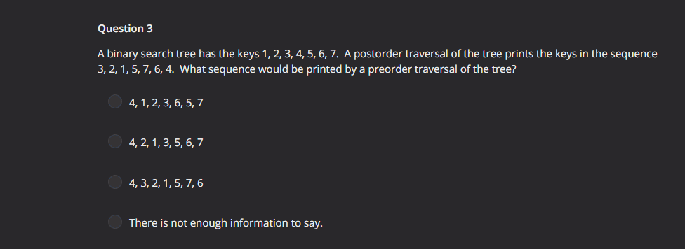 Solved Question 3 A binary search tree has the keys | Chegg.com