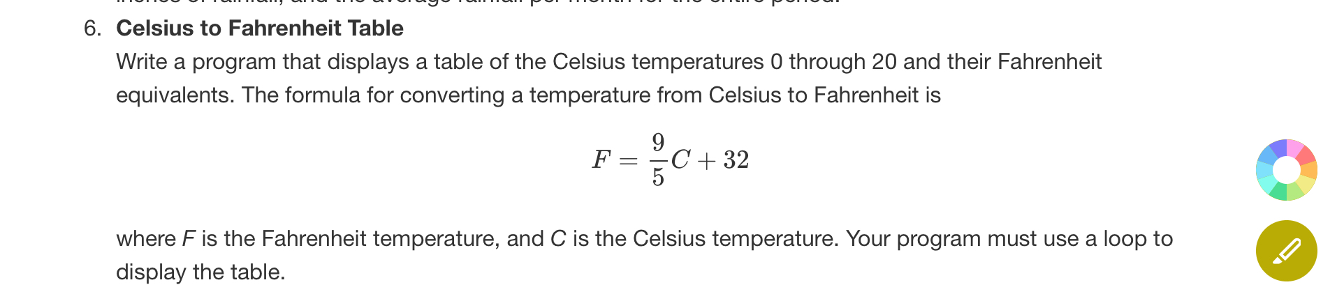 Solved Celsius to Fahrenheit Table Write a pythons code for | Chegg.com