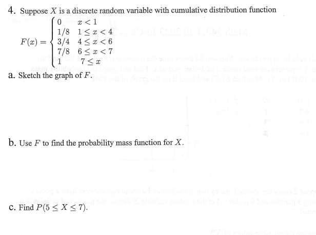 Solved 4. Suppose X Is A Discrete Random Variable With | Chegg.com