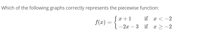 Solved Which of the following graphs correctly represents | Chegg.com