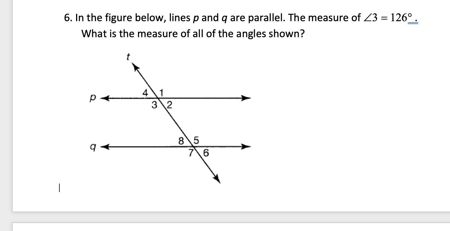 Solved - 6. In the figure below, lines p and q are parallel. | Chegg.com