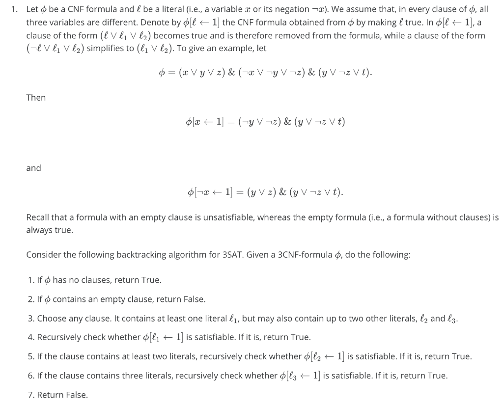 Solved 1. Let o be a CNF formula and l be a literal (i.e., a | Chegg.com