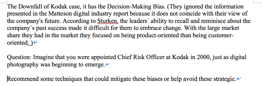 kodak case study summary