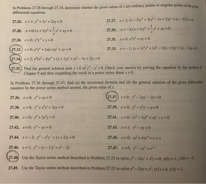 Solved In Problems 27.26 through 27.34, determine whether | Chegg.com