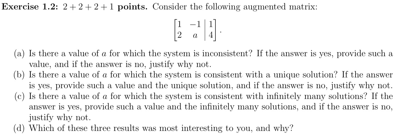 Solved Exercise 1.2: 2+2+2+1 points. Consider the following | Chegg.com