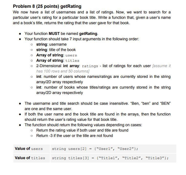 Hello! I need help to solve problem number 8. I | Chegg.com