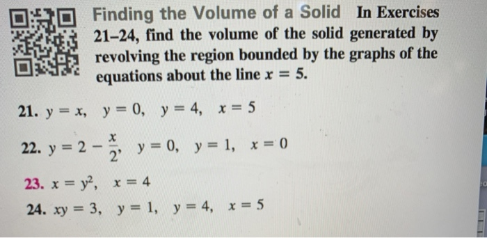 Solved Finding The Volume Of A Solid In Exercises 21-24, | Chegg.com