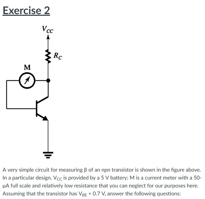 Solved Exercise 2 A Very Simple Circuit For Measuring B Of | Chegg.com