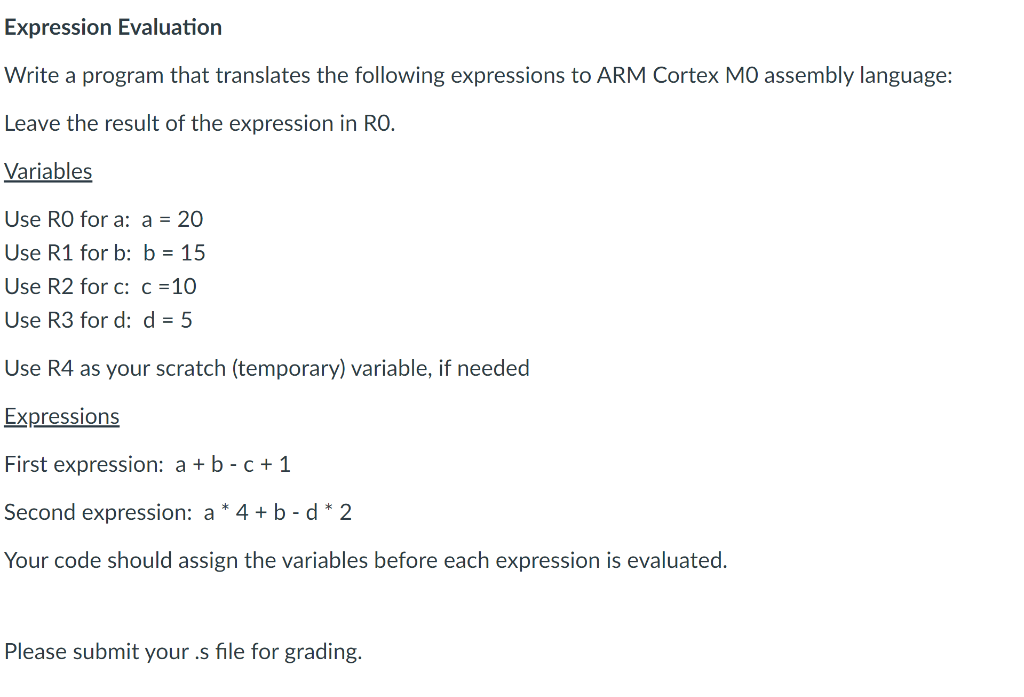 Solved Expression Evaluation Write a program that translates | Chegg.com