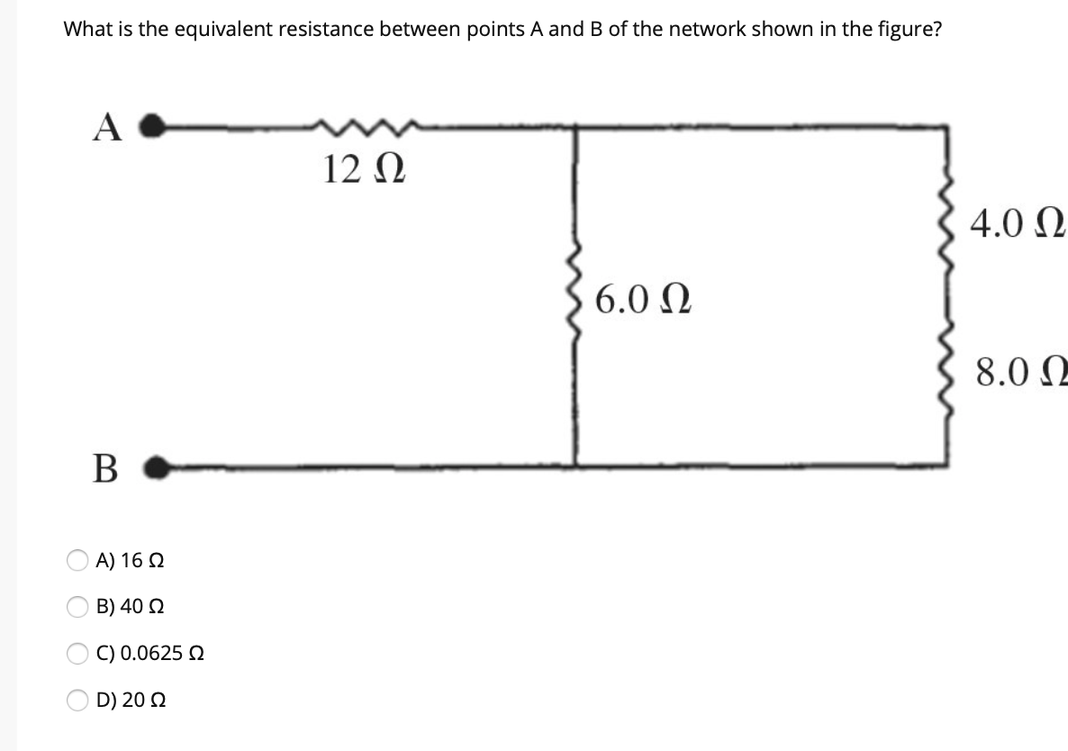 Solved What is the equivalent resistance between points A | Chegg.com