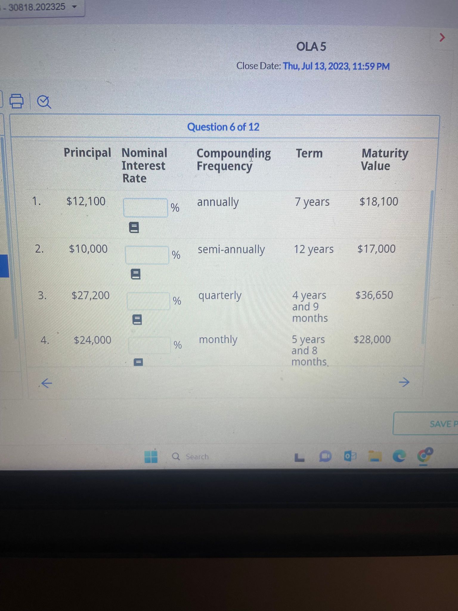 Solved Find The Nominal Interest Rate For Each Of The | Chegg.com