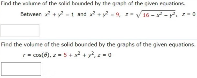 Solved Find the volume of the solid bounded by the graph of | Chegg.com