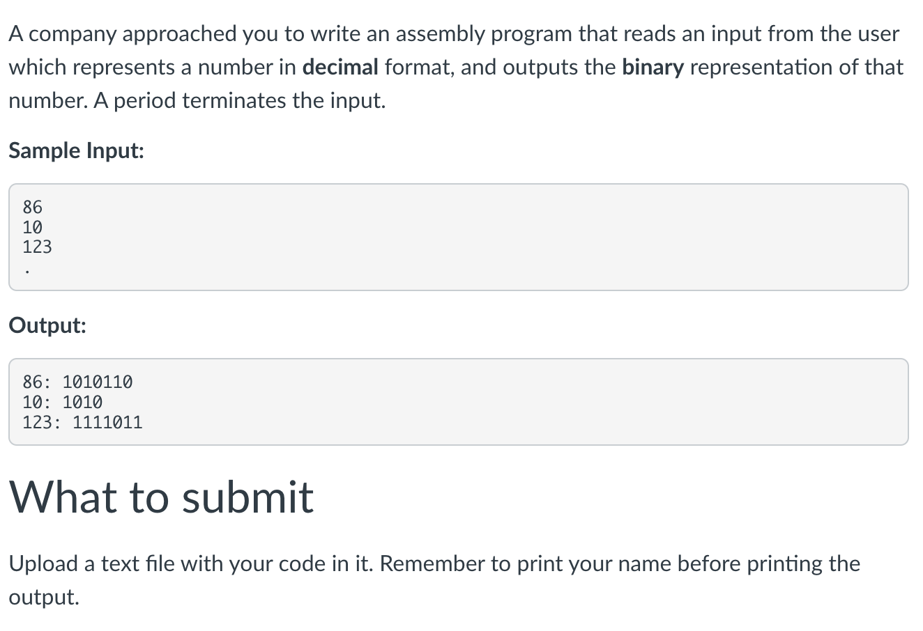 A company approached you to write an assembly program | Chegg.com