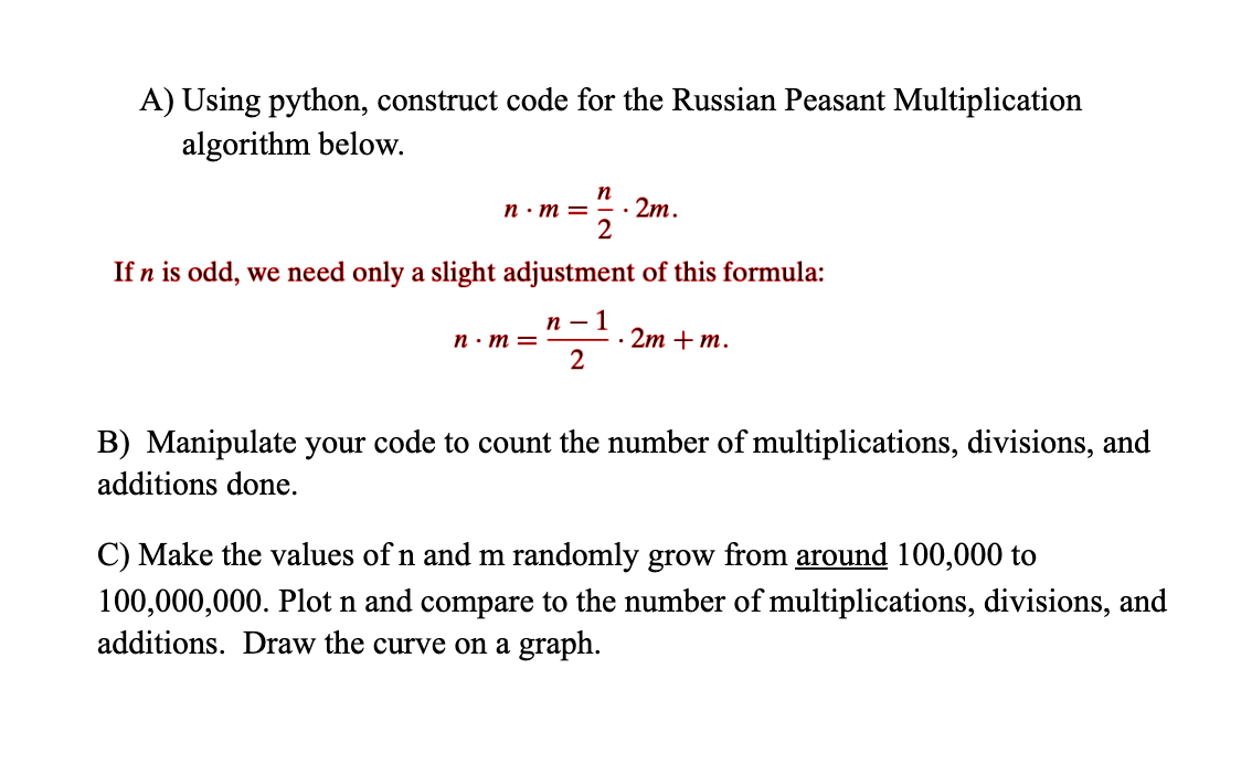 A) Using python, construct code for the Russian | Chegg.com