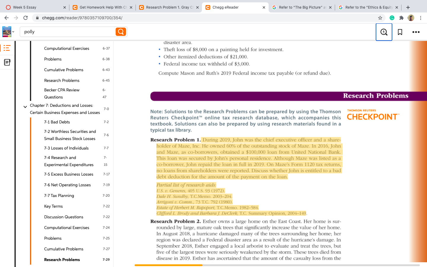 Using Research Problem 1 found on page 7-31 in the | Chegg.com