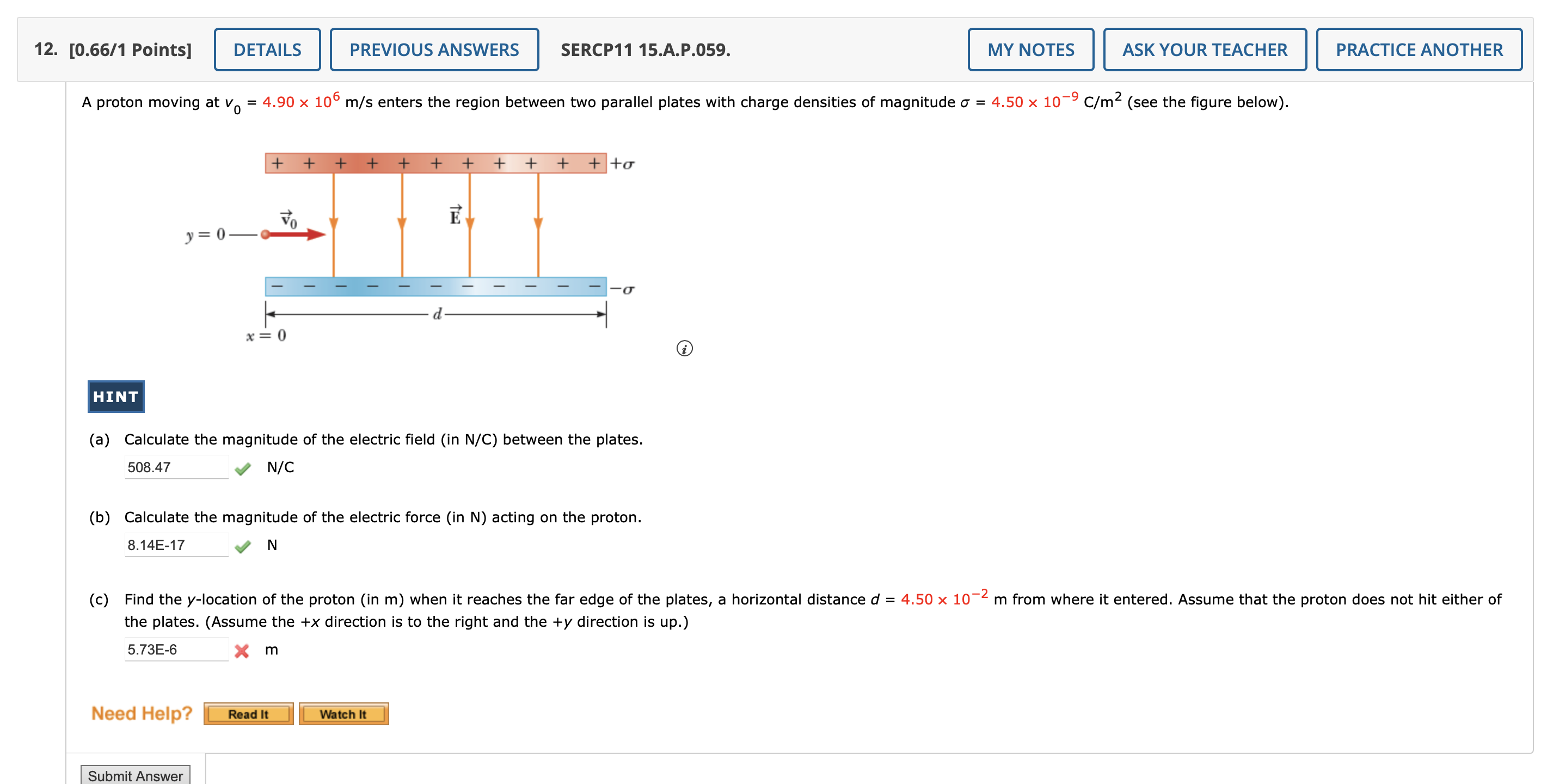 Solved A Proton Moving At V0490×106 Ms Enters The Region 8336