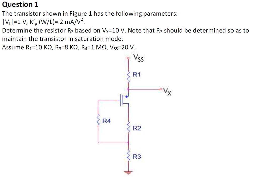 Solved Question 1 The transistor shown in Figure 1 has the | Chegg.com