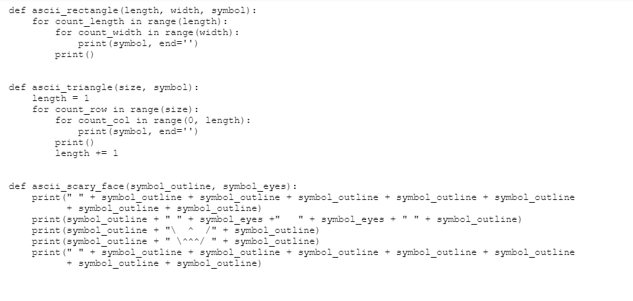 In Python and use either ASCII Fish, DogFace, or Star | Chegg.com