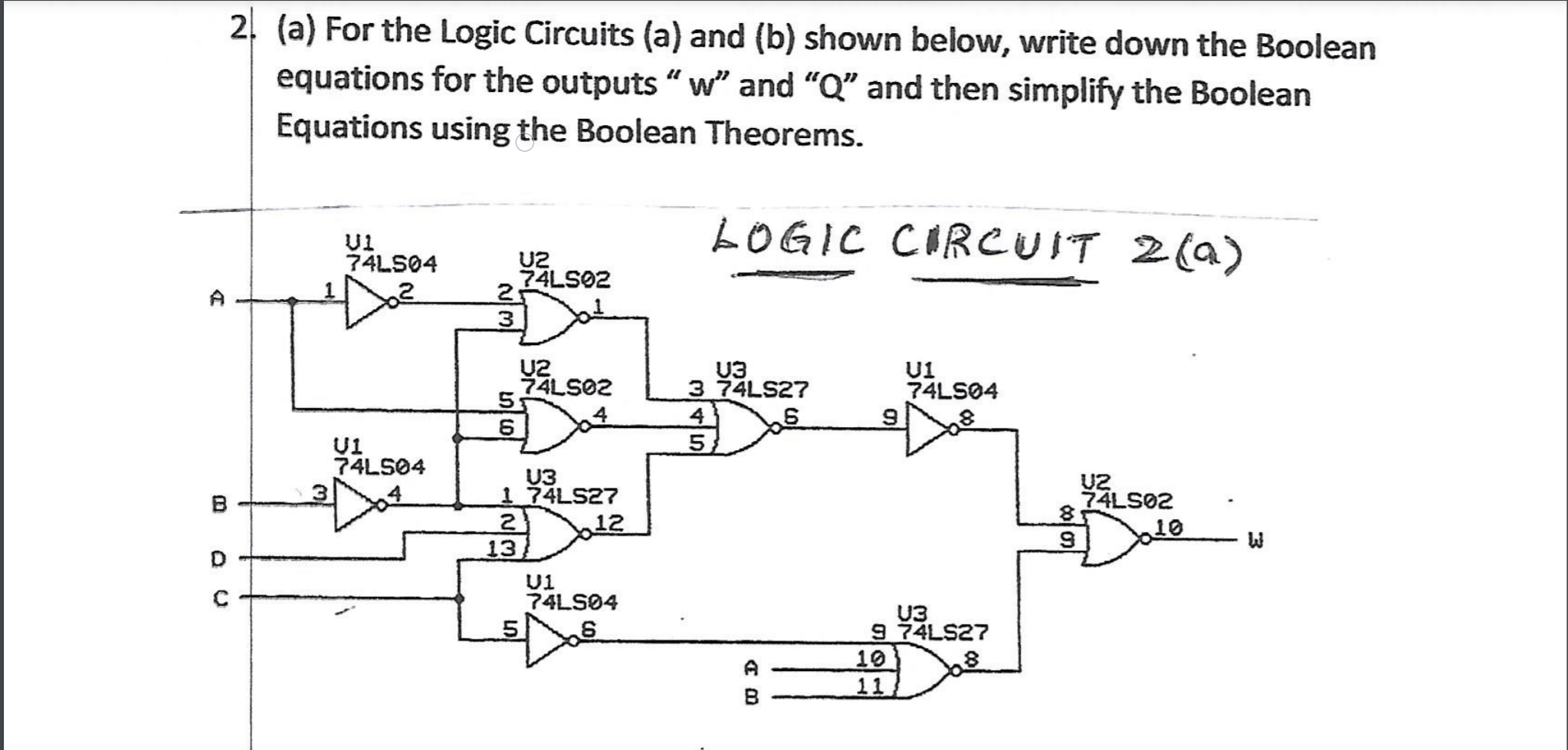 Solved 2! (a) For the Logic Circuits (a) and (b) shown | Chegg.com