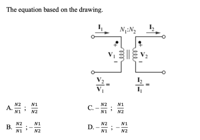 Solved The equation based on the drawing. N:N2 vi 3 ||v2 12 | Chegg.com