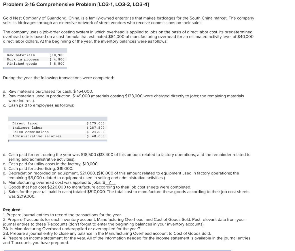 Solved Problem 3-16 Comprehensive Problem [LO3-1, LO3-2, | Chegg.com