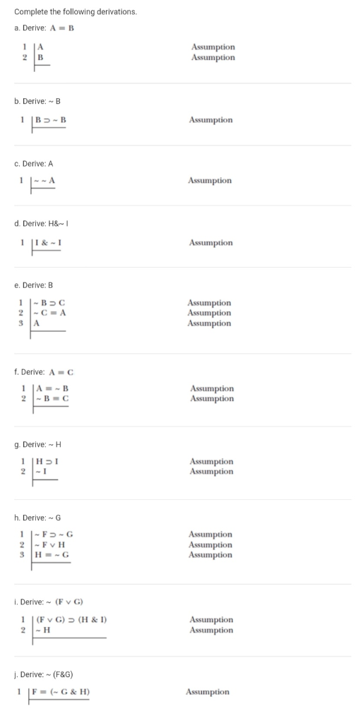 Solved Complete The Following Derivations. A. Derive: A-B | Chegg.com