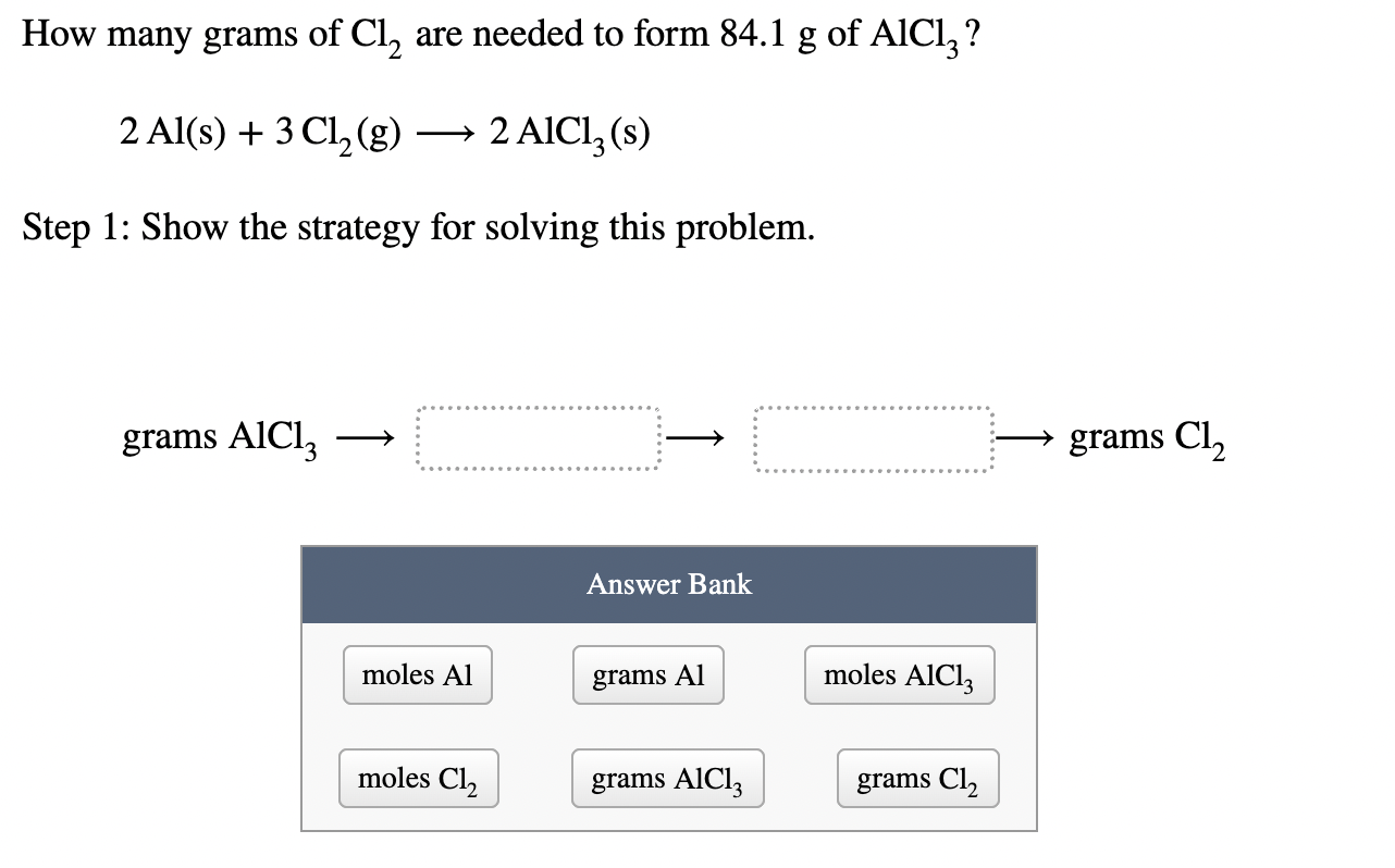 Solved How many grams of Cl₂ are needed to form 84.1 g of | Chegg.com