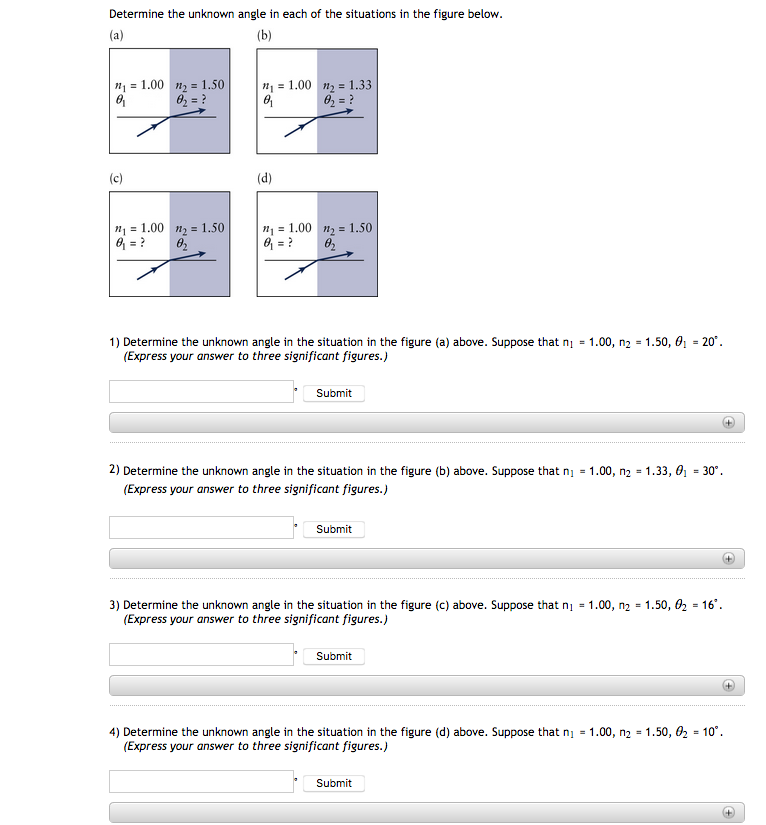 Solved Determine the unknown angle in each of the situations | Chegg.com