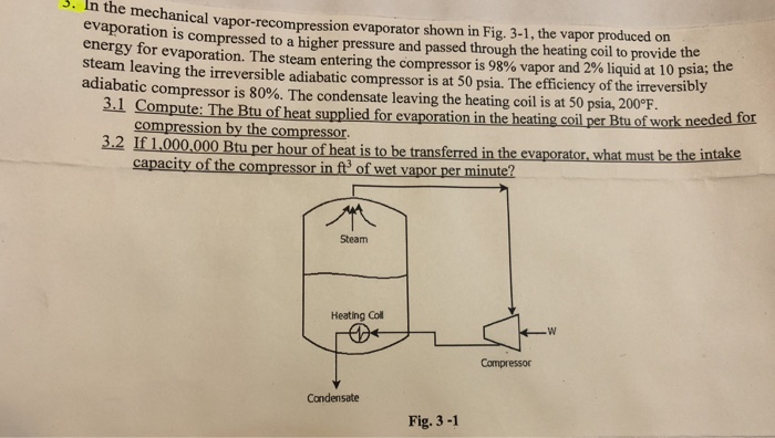 solved-in-the-e-mechanical-vapor-recompression-evaporator-chegg