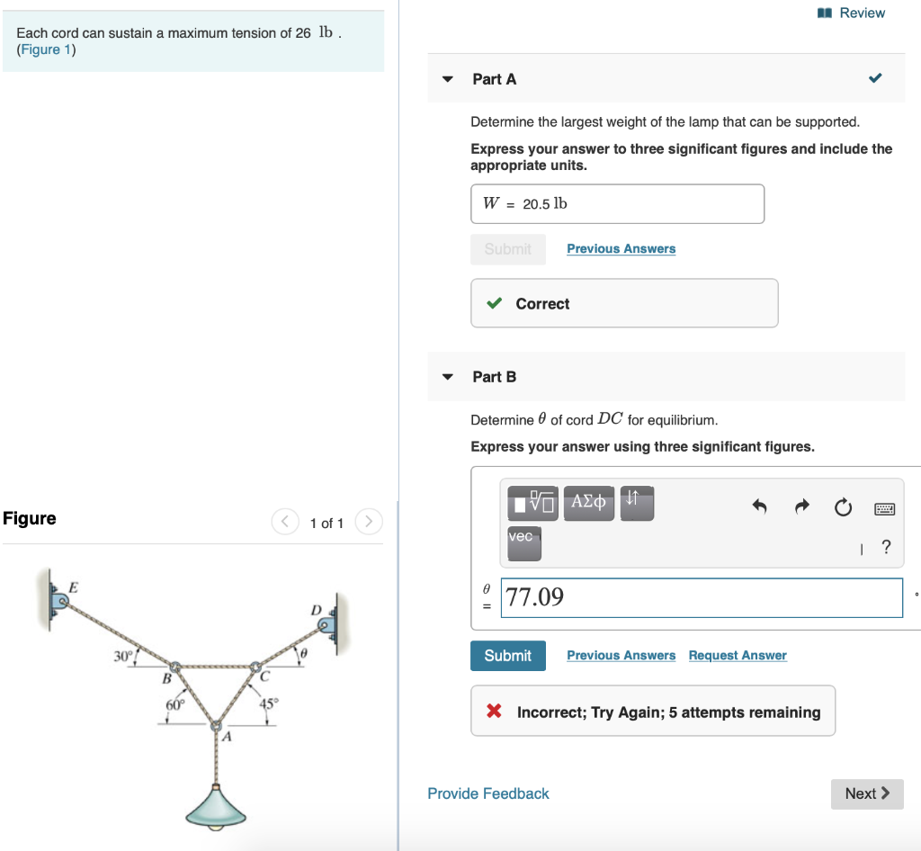 Solved N Review Each Cord Can Sustain A Maximum Tension Of | Chegg.com